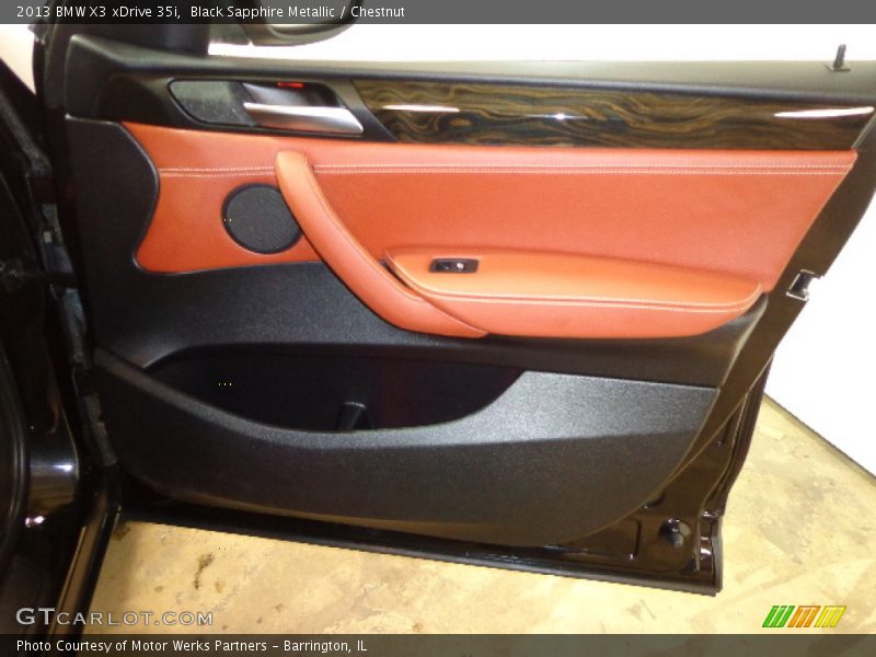 Black Sapphire Metallic / Chestnut 2013 BMW X3 xDrive 35i