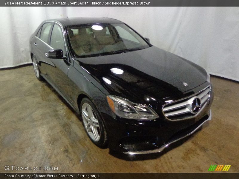 Black / Silk Beige/Espresso Brown 2014 Mercedes-Benz E 350 4Matic Sport Sedan