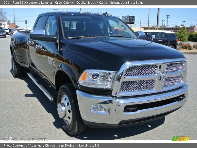 Black / Canyon Brown/Light Frost Beige 2014 Ram 3500 Laramie Longhorn Crew Cab 4x4 Dually