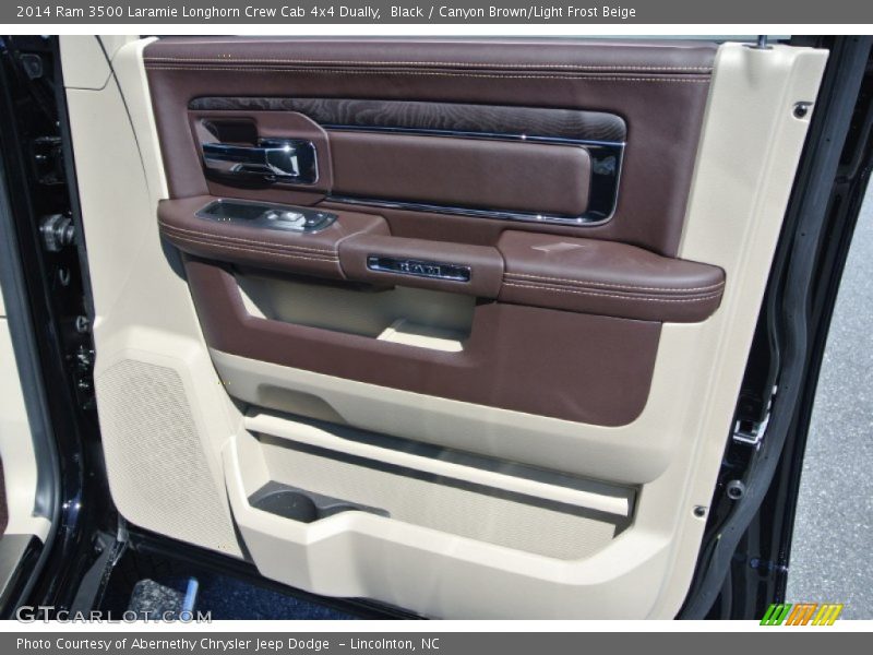 Black / Canyon Brown/Light Frost Beige 2014 Ram 3500 Laramie Longhorn Crew Cab 4x4 Dually