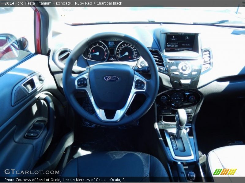 Ruby Red / Charcoal Black 2014 Ford Fiesta Titanium Hatchback