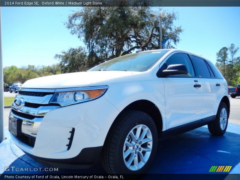 Oxford White / Medium Light Stone 2014 Ford Edge SE