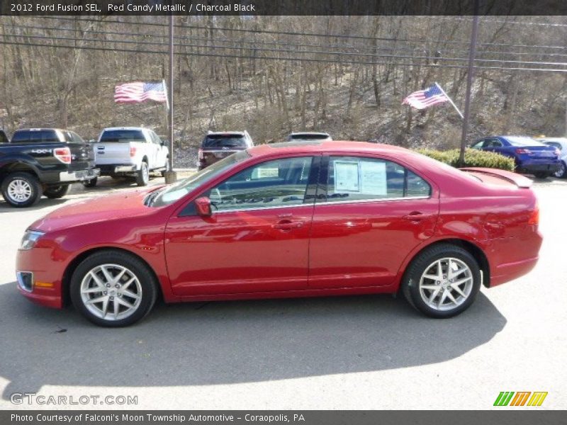 Red Candy Metallic / Charcoal Black 2012 Ford Fusion SEL