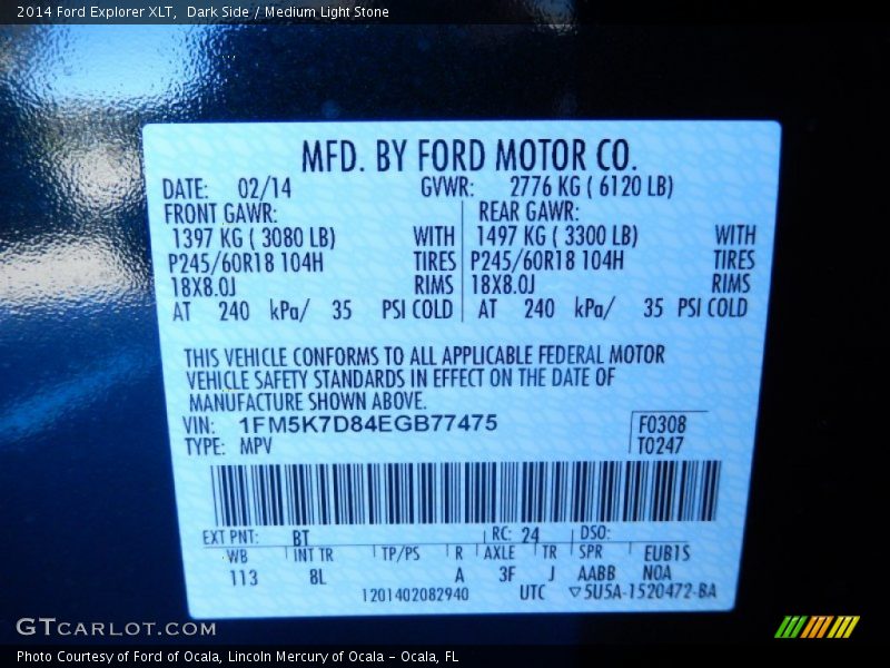 Dark Side / Medium Light Stone 2014 Ford Explorer XLT