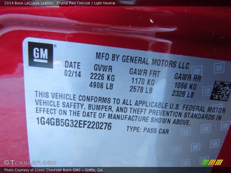 Crystal Red Tintcoat / Light Neutral 2014 Buick LaCrosse Leather