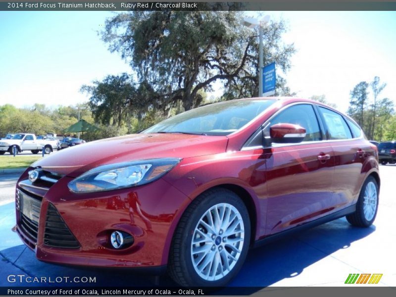 Ruby Red / Charcoal Black 2014 Ford Focus Titanium Hatchback