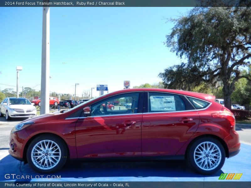 Ruby Red / Charcoal Black 2014 Ford Focus Titanium Hatchback