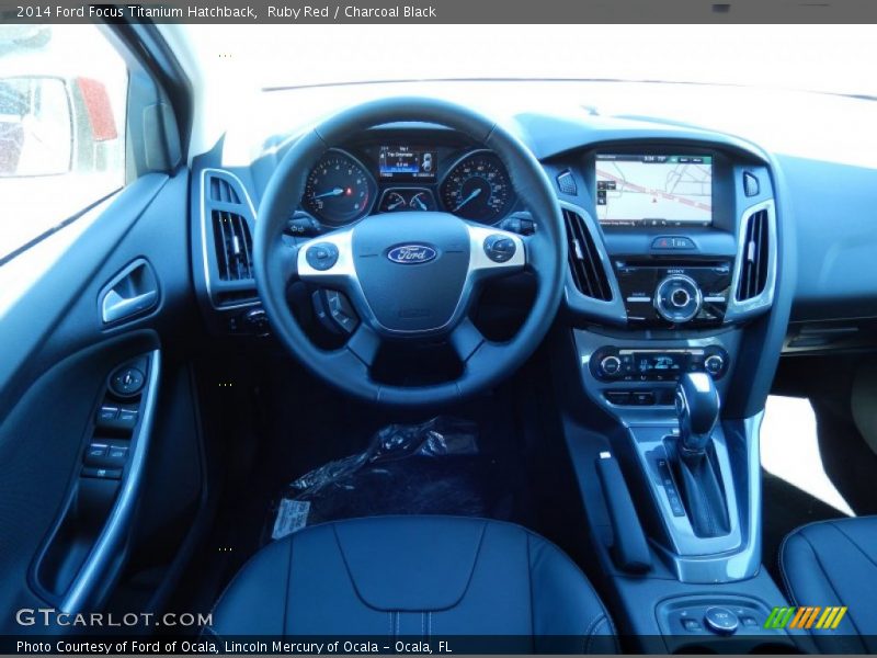 Ruby Red / Charcoal Black 2014 Ford Focus Titanium Hatchback