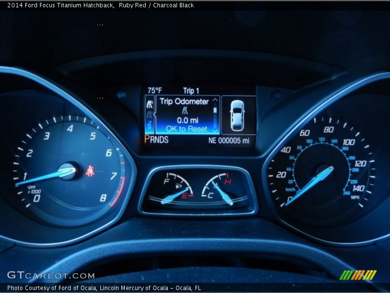 Ruby Red / Charcoal Black 2014 Ford Focus Titanium Hatchback