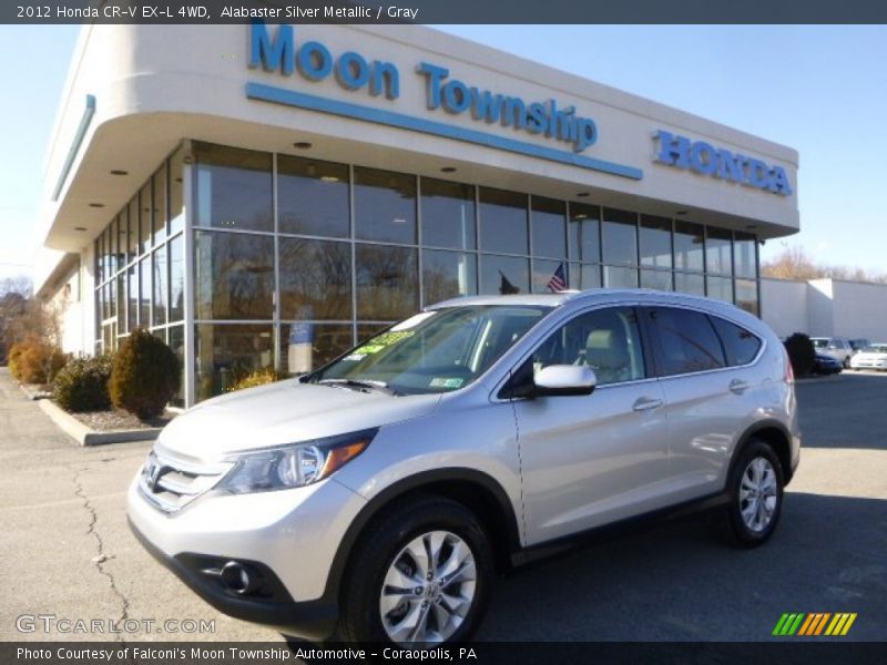Alabaster Silver Metallic / Gray 2012 Honda CR-V EX-L 4WD