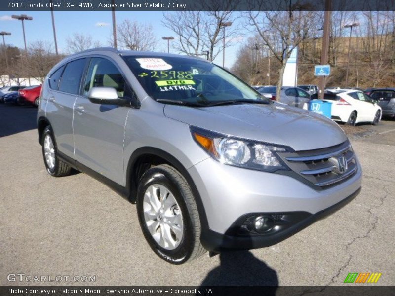 Alabaster Silver Metallic / Gray 2012 Honda CR-V EX-L 4WD