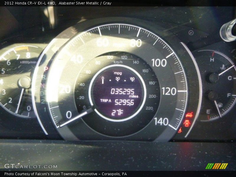 Alabaster Silver Metallic / Gray 2012 Honda CR-V EX-L 4WD