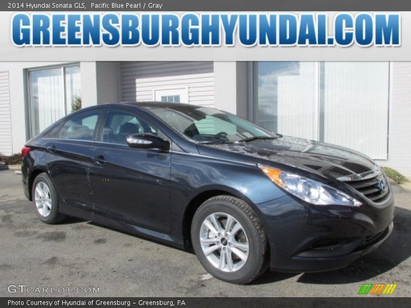 Pacific Blue Pearl / Gray 2014 Hyundai Sonata GLS