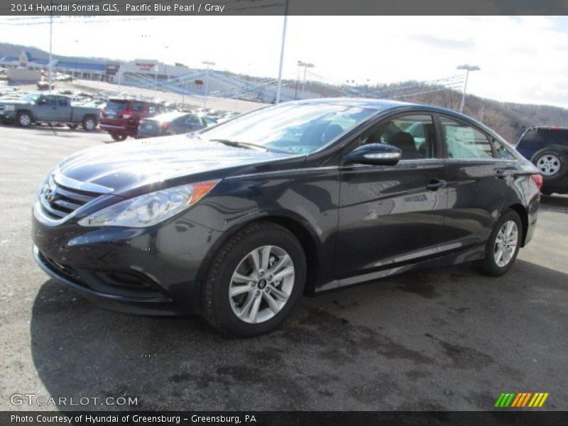 Pacific Blue Pearl / Gray 2014 Hyundai Sonata GLS