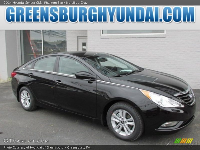 Phantom Black Metallic / Gray 2014 Hyundai Sonata GLS