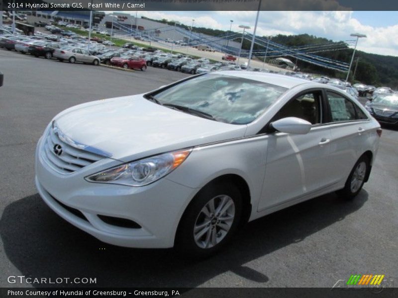 Pearl White / Camel 2014 Hyundai Sonata GLS