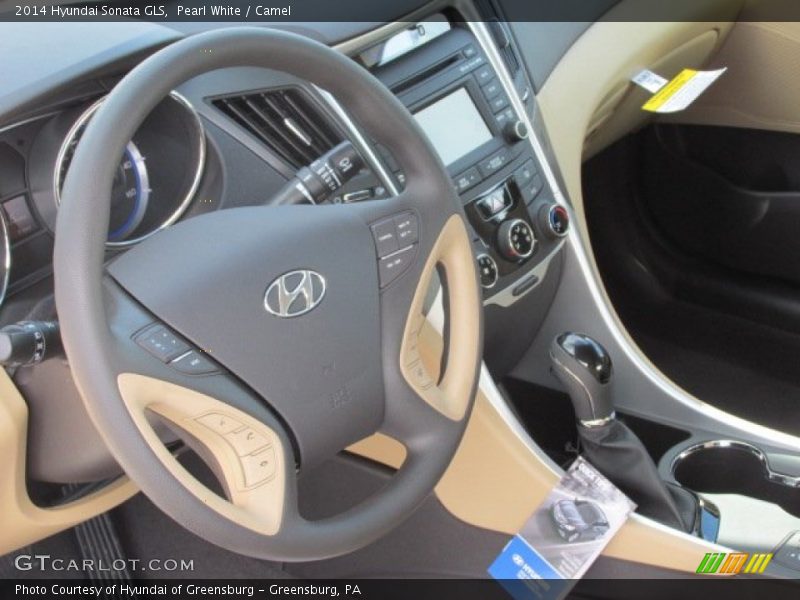 Pearl White / Camel 2014 Hyundai Sonata GLS