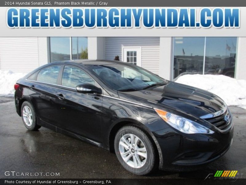 Phantom Black Metallic / Gray 2014 Hyundai Sonata GLS