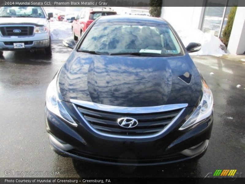 Phantom Black Metallic / Gray 2014 Hyundai Sonata GLS