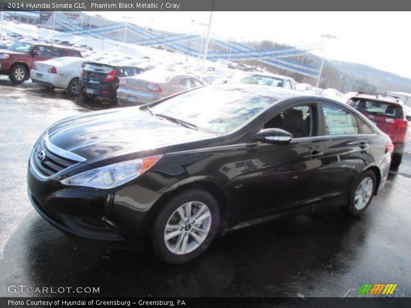 Phantom Black Metallic / Gray 2014 Hyundai Sonata GLS