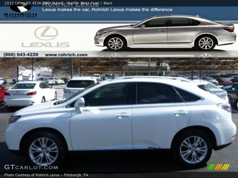 Starfire White Pearl / Black 2012 Lexus RX 450h AWD Hybrid