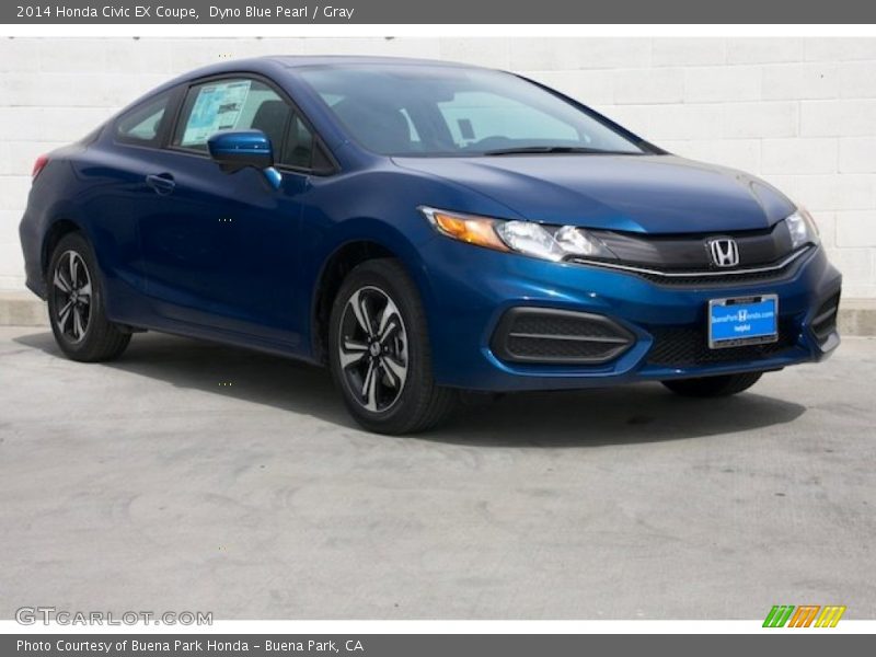 Dyno Blue Pearl / Gray 2014 Honda Civic EX Coupe
