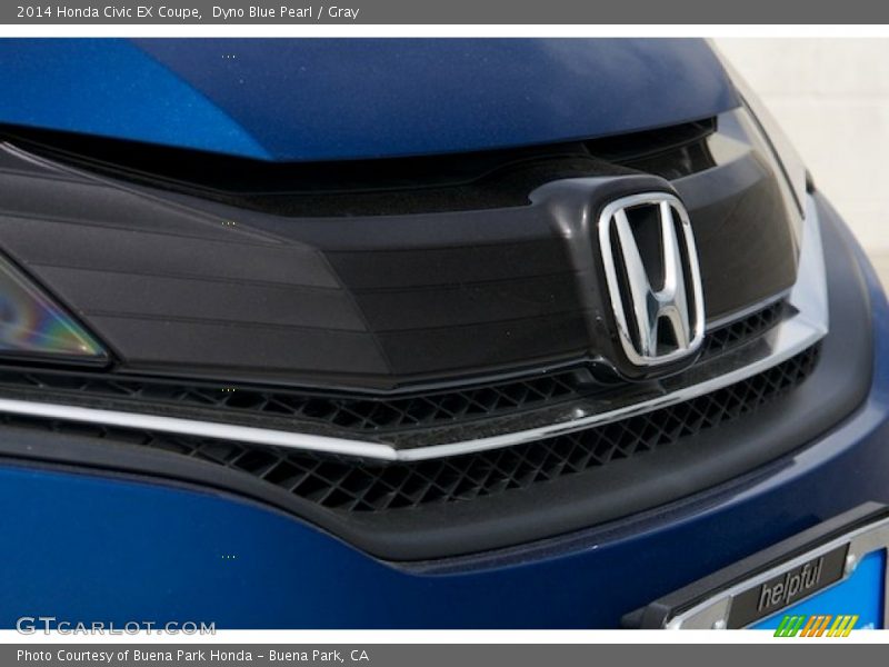 Dyno Blue Pearl / Gray 2014 Honda Civic EX Coupe