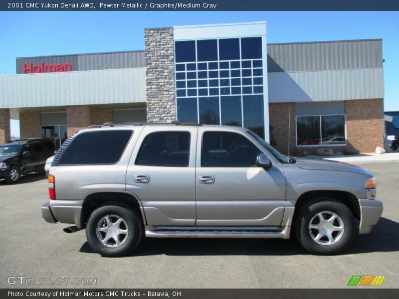 Pewter Metallic / Graphite/Medium Gray 2001 GMC Yukon Denali AWD