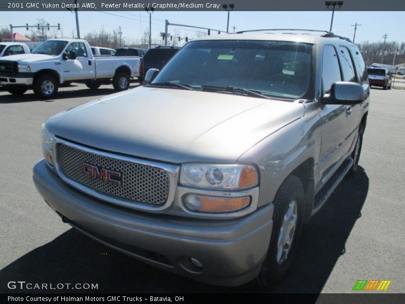 Pewter Metallic / Graphite/Medium Gray 2001 GMC Yukon Denali AWD