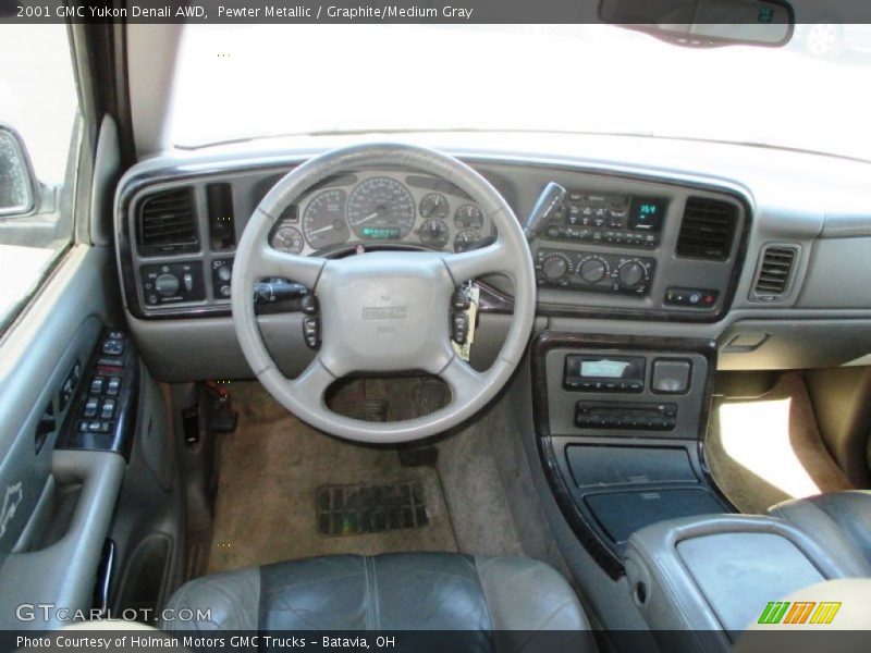 Pewter Metallic / Graphite/Medium Gray 2001 GMC Yukon Denali AWD