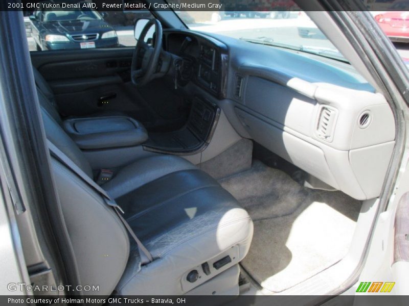 Pewter Metallic / Graphite/Medium Gray 2001 GMC Yukon Denali AWD