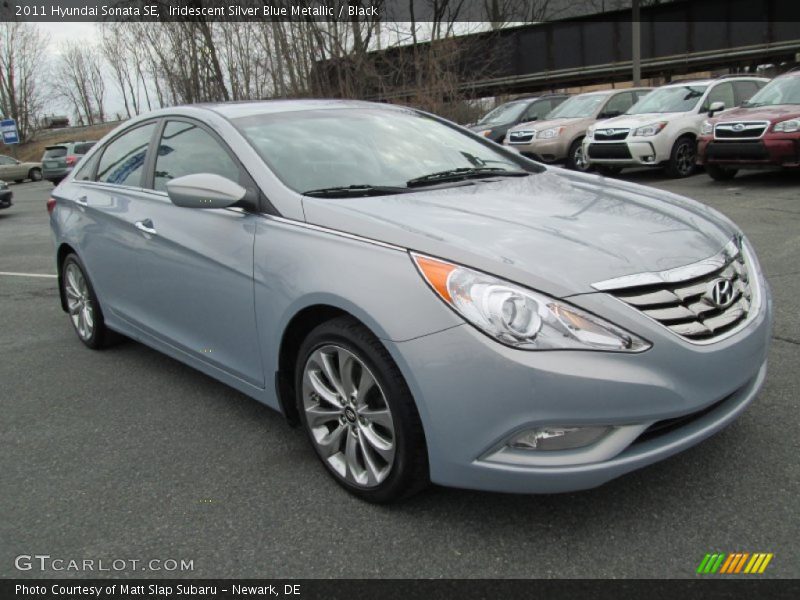 Iridescent Silver Blue Metallic / Black 2011 Hyundai Sonata SE