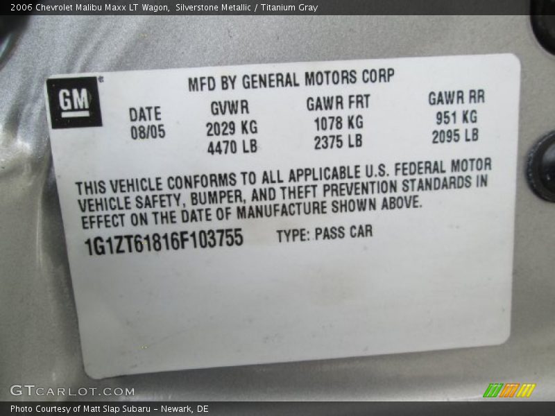Silverstone Metallic / Titanium Gray 2006 Chevrolet Malibu Maxx LT Wagon