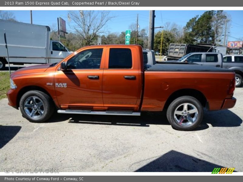 Copperhead Pearl / Black/Diesel Gray 2013 Ram 1500 Express Quad Cab