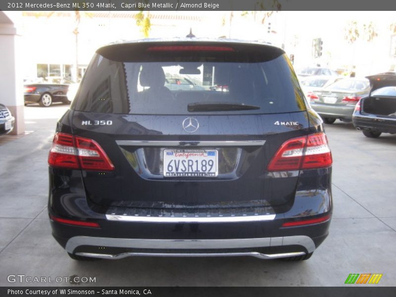 Capri Blue Metallic / Almond Beige 2012 Mercedes-Benz ML 350 4Matic