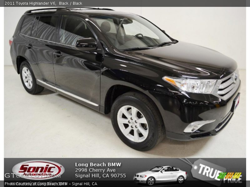 Black / Black 2011 Toyota Highlander V6