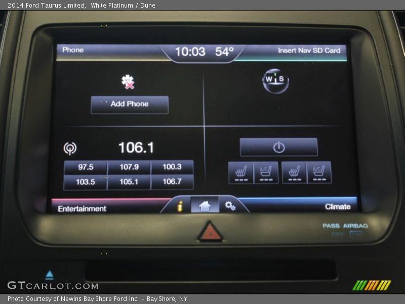 White Platinum / Dune 2014 Ford Taurus Limited