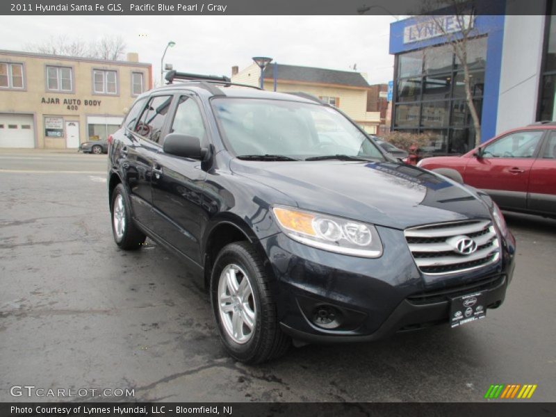 Pacific Blue Pearl / Gray 2011 Hyundai Santa Fe GLS