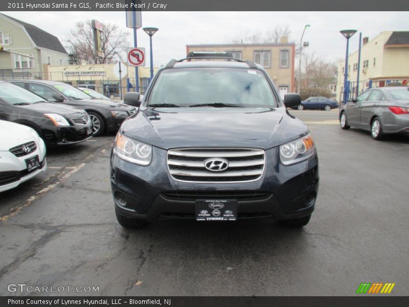 Pacific Blue Pearl / Gray 2011 Hyundai Santa Fe GLS