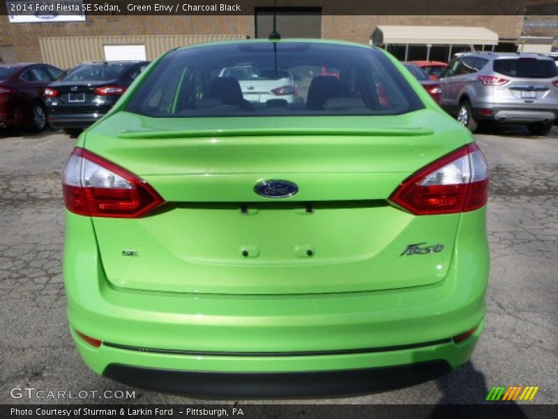 Green Envy / Charcoal Black 2014 Ford Fiesta SE Sedan