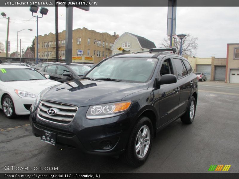 Pacific Blue Pearl / Gray 2011 Hyundai Santa Fe GLS