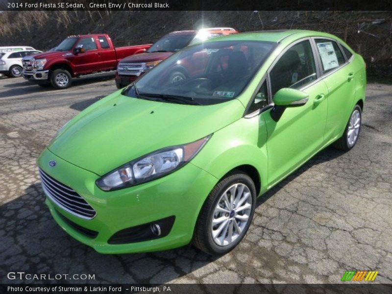 Green Envy / Charcoal Black 2014 Ford Fiesta SE Sedan