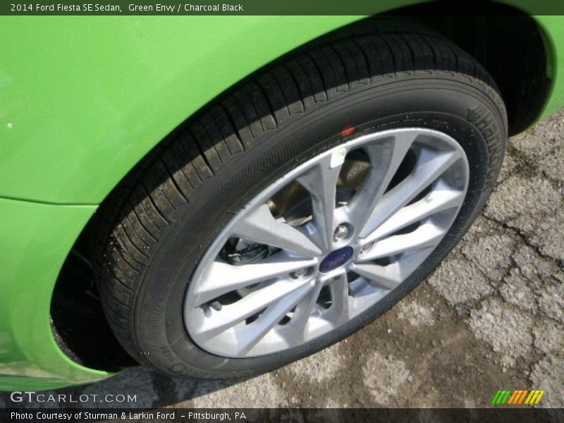 Green Envy / Charcoal Black 2014 Ford Fiesta SE Sedan