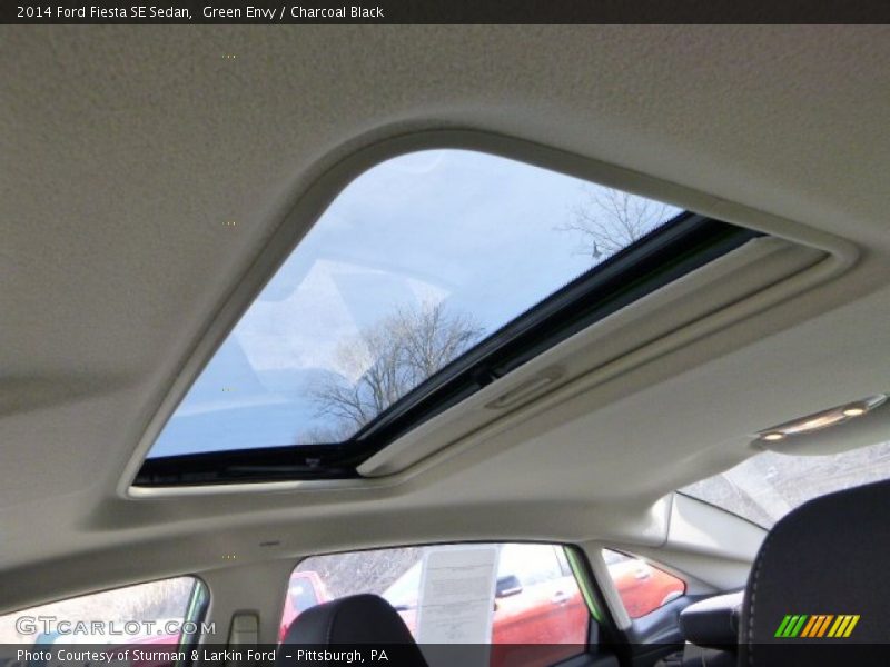 Green Envy / Charcoal Black 2014 Ford Fiesta SE Sedan