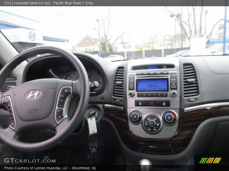 Pacific Blue Pearl / Gray 2011 Hyundai Santa Fe GLS