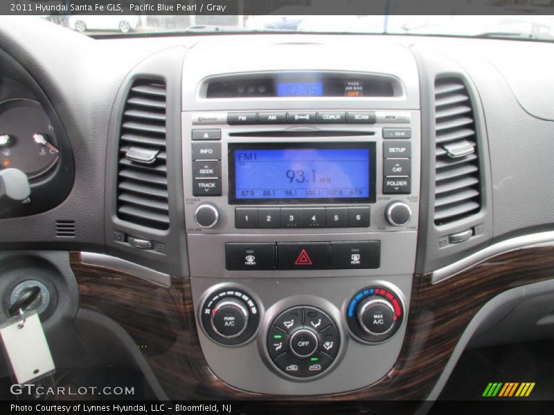 Pacific Blue Pearl / Gray 2011 Hyundai Santa Fe GLS