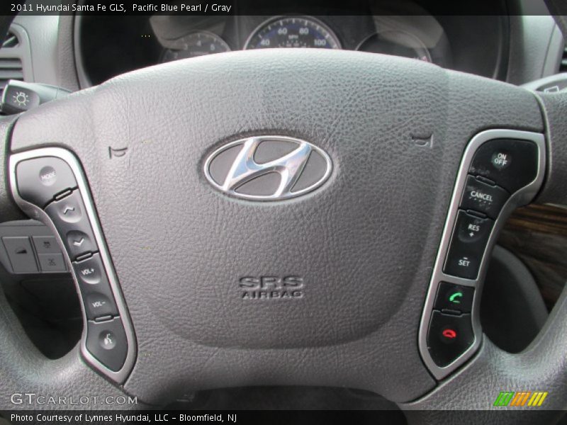 Pacific Blue Pearl / Gray 2011 Hyundai Santa Fe GLS