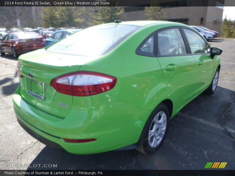 Green Envy / Medium Light Stone 2014 Ford Fiesta SE Sedan