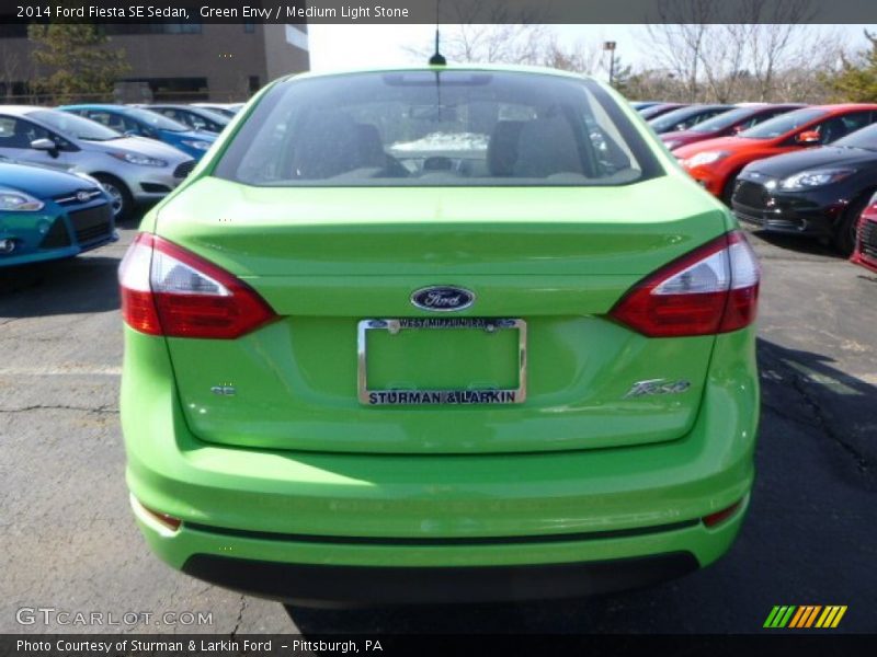 Green Envy / Medium Light Stone 2014 Ford Fiesta SE Sedan