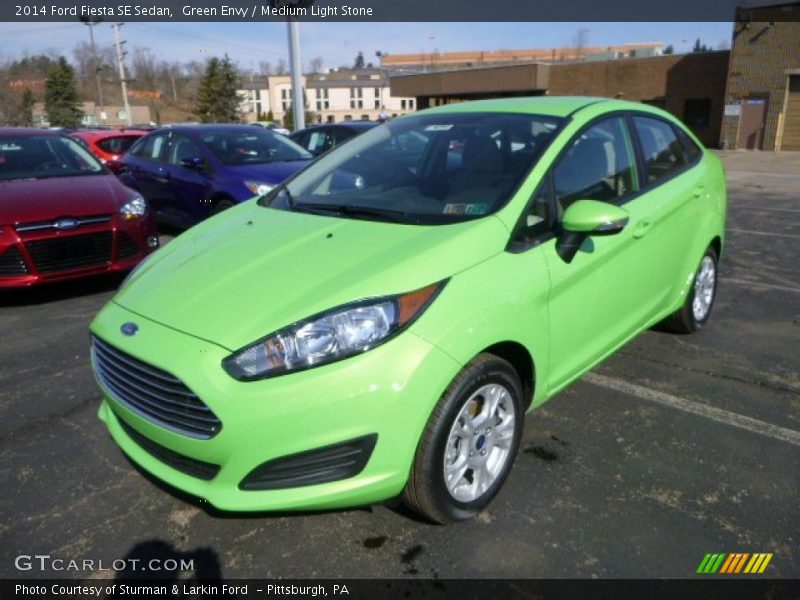 Green Envy / Medium Light Stone 2014 Ford Fiesta SE Sedan